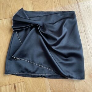 Zara Satin Embellished Mini Skirt